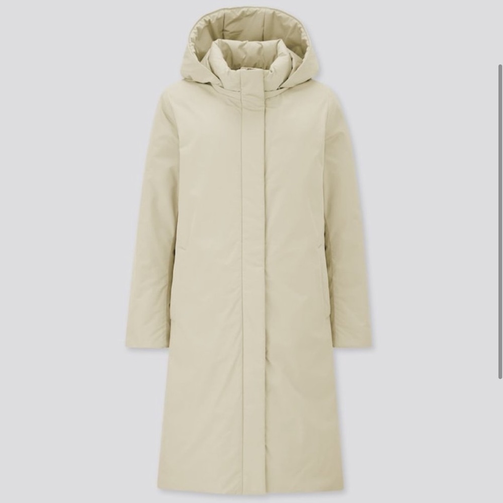 Uniqlo Hybrid Down Coat in Natural Size S Puffer